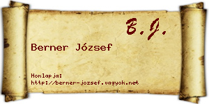 Berner József névjegykártya